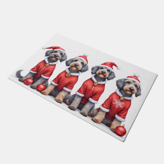 Wirehaired Pointing Griffon Christmas Dress Santa Deurmat (Schuin)