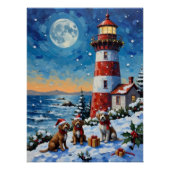 Wirehaired Pointing Griffon Christmas Lighthouse Perfect Poster (Voorkant)