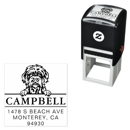 Wirehaired Pointing Griffon Custom Dog Adres Zelfinktende Stempel (In situ)