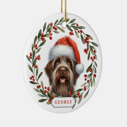 Wirehaired Pointing Griffon Dog Ceramic Ornament (Rechts)