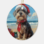 Wirehaired Pointing Griffon Dog Christmas Beach Keramisch Ornament (Links)