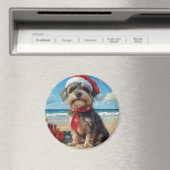 Wirehaired Pointing Griffon Dog Christmas Beach Magneet (Insitu (Vaatwasser))