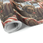 Wirehaired Pointing Griffon Dog Kerstfeest Cadeaupapier (Rol Hoek)