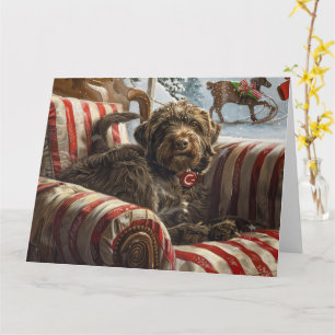 Wirehaired Pointing Griffon Dog Kerstfeest Kaart