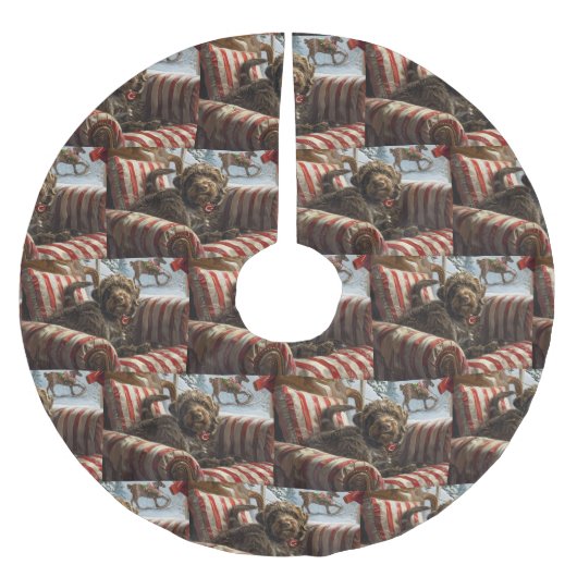 Wirehaired Pointing Griffon Dog Kerstfeest Kerstboom Rok (Voorkant)