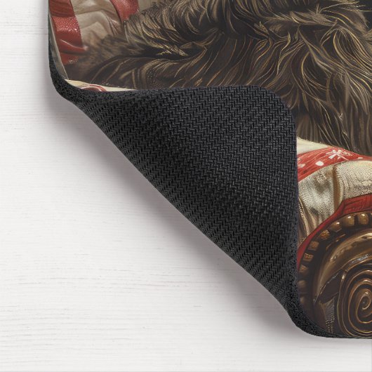 Wirehaired Pointing Griffon Dog Kerstfeest Muismat (Hoek)