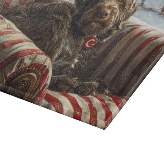 Wirehaired Pointing Griffon Dog Kerstfeest Snijplank (Hoek)