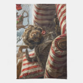Wirehaired Pointing Griffon Dog Kerstfeest Theedoek (Verticaal)