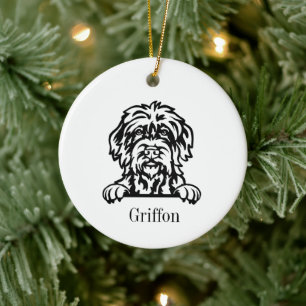 Wirehaired Pointing Griffon gepersonaliseerd huisd Keramisch Ornament