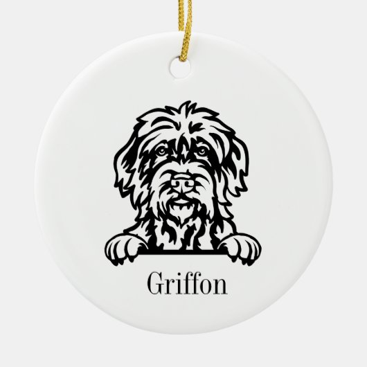 Wirehaired Pointing Griffon gepersonaliseerd huisd Keramisch Ornament (Voorkant)