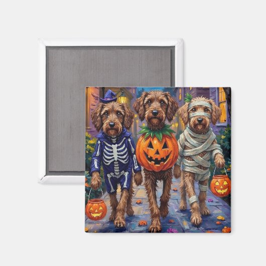 Wirehaired Pointing Griffon Halloween Costumes Magneet (Voorkant / Achterkant)