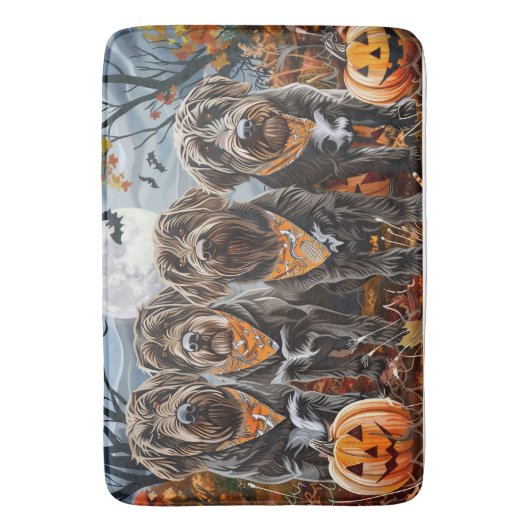Wirehaired Pointing Griffon Halloween Spooky Badmat (Voorkant Verticaal)