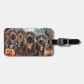 Wirehaired Pointing Griffon Halloween Spooky Bagagelabel (Voorkant horizontaal)