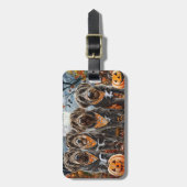 Wirehaired Pointing Griffon Halloween Spooky Bagagelabel (Voorkant verticaal)