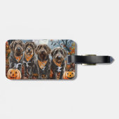 Wirehaired Pointing Griffon Halloween Spooky Bagagelabel (Achterkant horizontaal)