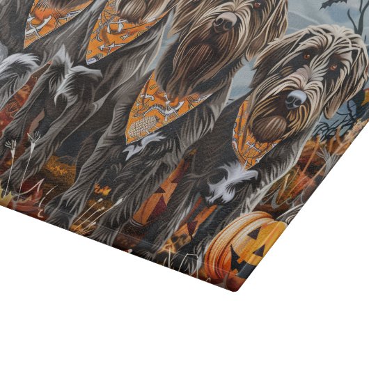 Wirehaired Pointing Griffon Halloween Spooky Snijplank (Hoek)