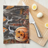 Wirehaired Pointing Griffon Halloween Spooky Theedoek (Quarter Fold)