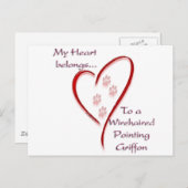 Wirehaired Pointing Griffon Heart behoort Briefkaart (Voorkant / Achterkant)