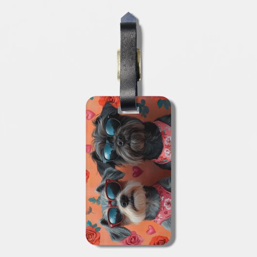 Wirehaired Pointing Griffon Heart Valentijnsdag Bagagelabel (Achterkant verticaal)