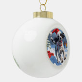 Wirehaired Pointing Griffon in Snow Christmas Pet Keramische Bal Ornament (Links)