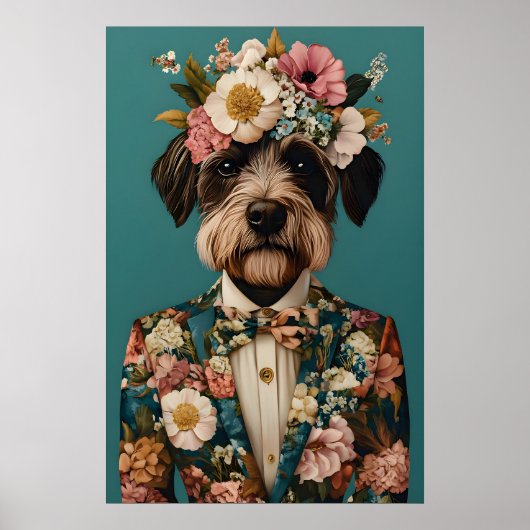 Wirehaired Pointing Griffon In Suit Poster (Devant)