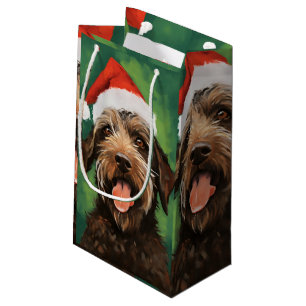 Wirehaired Pointing Griffon Kerstschilderij Klein Cadeauzakje