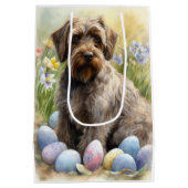 Wirehaired Pointing Griffon Paaseieren Vakantie Medium Cadeauzakje (Achterkant)
