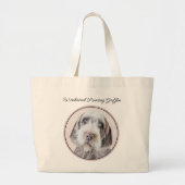 Wirehaired Pointing Griffon Painting Pet Dog Art Grote Tote Bag (Voorkant)