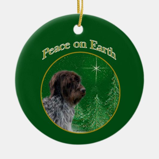 Wirehaired Pointing Griffon Peace Keramisch Ornament (Voorkant)