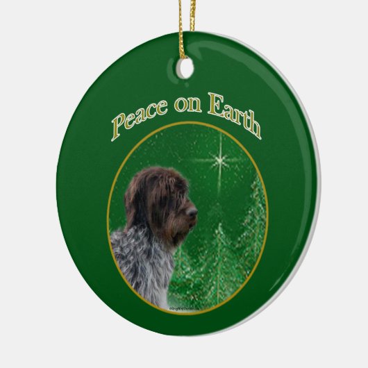 Wirehaired Pointing Griffon Peace Keramisch Ornament (Links)