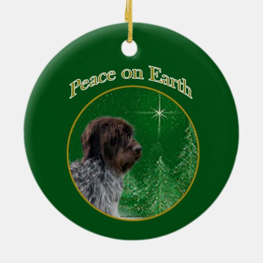 Wirehaired Pointing Griffon Peace Keramisch Ornament (Achterkant)