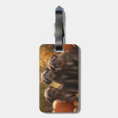 Wirehaired Pointing Griffon Puppy Autumn Bagagelabel (Achterkant verticaal)