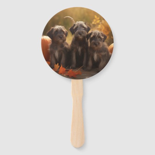 Wirehaired Pointing Griffon Puppy Autumn Handwaaier (Voorkant)