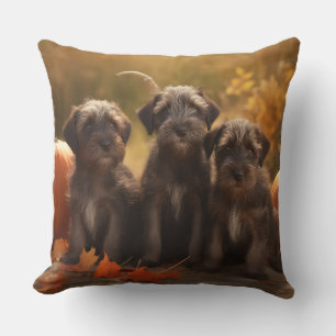 Wirehaired Pointing Griffon Puppy Autumn Kussen