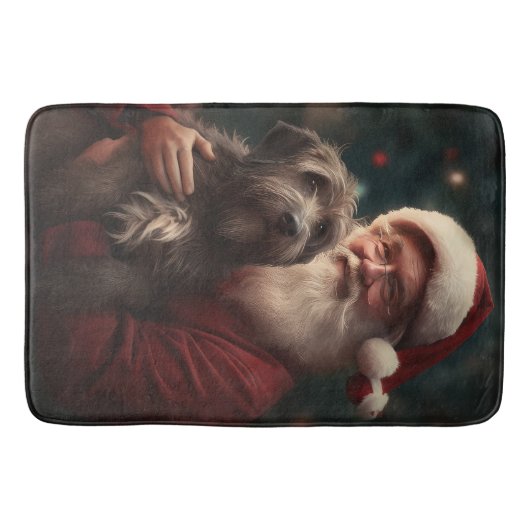 Wirehaired Pointing Griffon Sinterklaas Kerstmis Badmat (Voorkant)