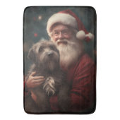 Wirehaired Pointing Griffon Sinterklaas Kerstmis Badmat (Voorkant Verticaal)