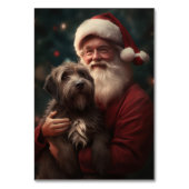 Wirehaired Pointing Griffon Sinterklaas Kerstmis Kaart (Voorkant)