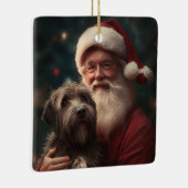 Wirehaired Pointing Griffon Sinterklaas Kerstmis Keramisch Ornament (Rechts)