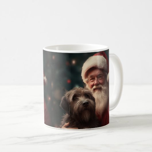 Wirehaired Pointing Griffon Sinterklaas Kerstmis Koffiemok (Voorkant rechts)