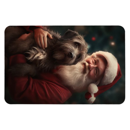 Wirehaired Pointing Griffon Sinterklaas Kerstmis Magneet (Horizontaal)