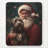 Wirehaired Pointing Griffon Sinterklaas Kerstmis Muismat (Voorkant)