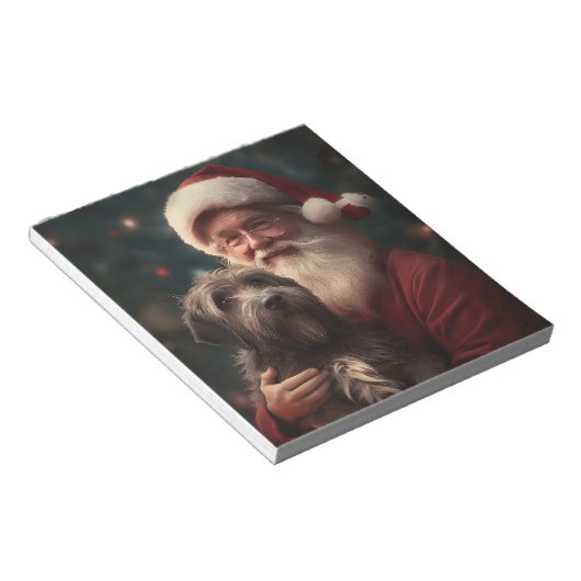 Wirehaired Pointing Griffon Sinterklaas Kerstmis Notitieblok (Schuin)