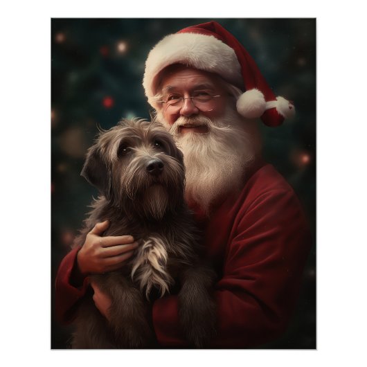 Wirehaired Pointing Griffon Sinterklaas Kerstmis Perfect Poster (Voorkant)