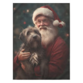 Wirehaired Pointing Griffon Sinterklaas Kerstmis Tafelkleed (Voorkant)