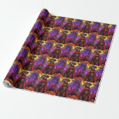 Wirehaired Pointing Griffon Vampire Pumpkins eng Cadeaupapier (Uitgerold)