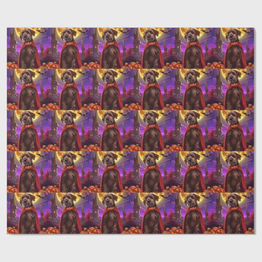 Wirehaired Pointing Griffon Vampire Pumpkins eng Cadeaupapier (Vlak)