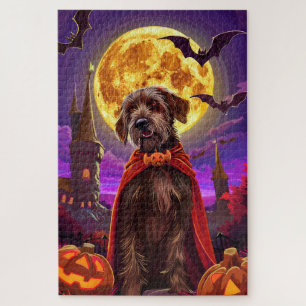 Wirehaired Pointing Griffon Vampire Pumpkins eng Legpuzzel