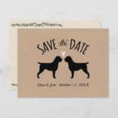 Wirehaired Pointing Griffons Bruiloft Save the Dat Aankondigingskaart (Voorkant / Achterkant)