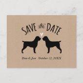 Wirehaired Pointing Griffons Bruiloft Save the Dat Aankondigingskaart (Voorkant)