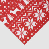 Wirehaired Pointing Griffons Kerstpatroon Rood Tissuepapier (Detail)
